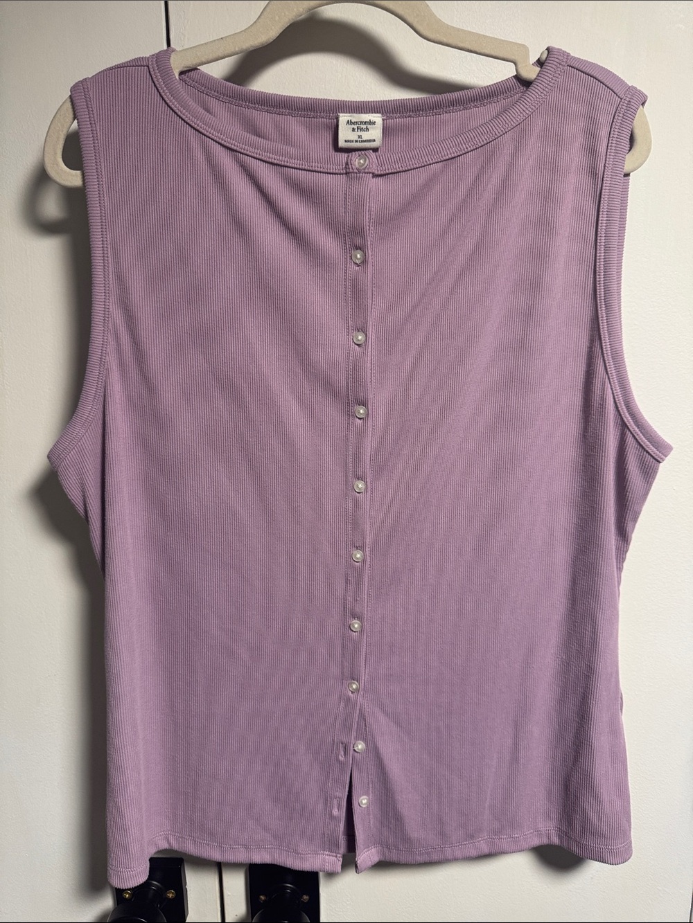 Abercrombie & Fitch Lilac Button-Down Ribbed Tank